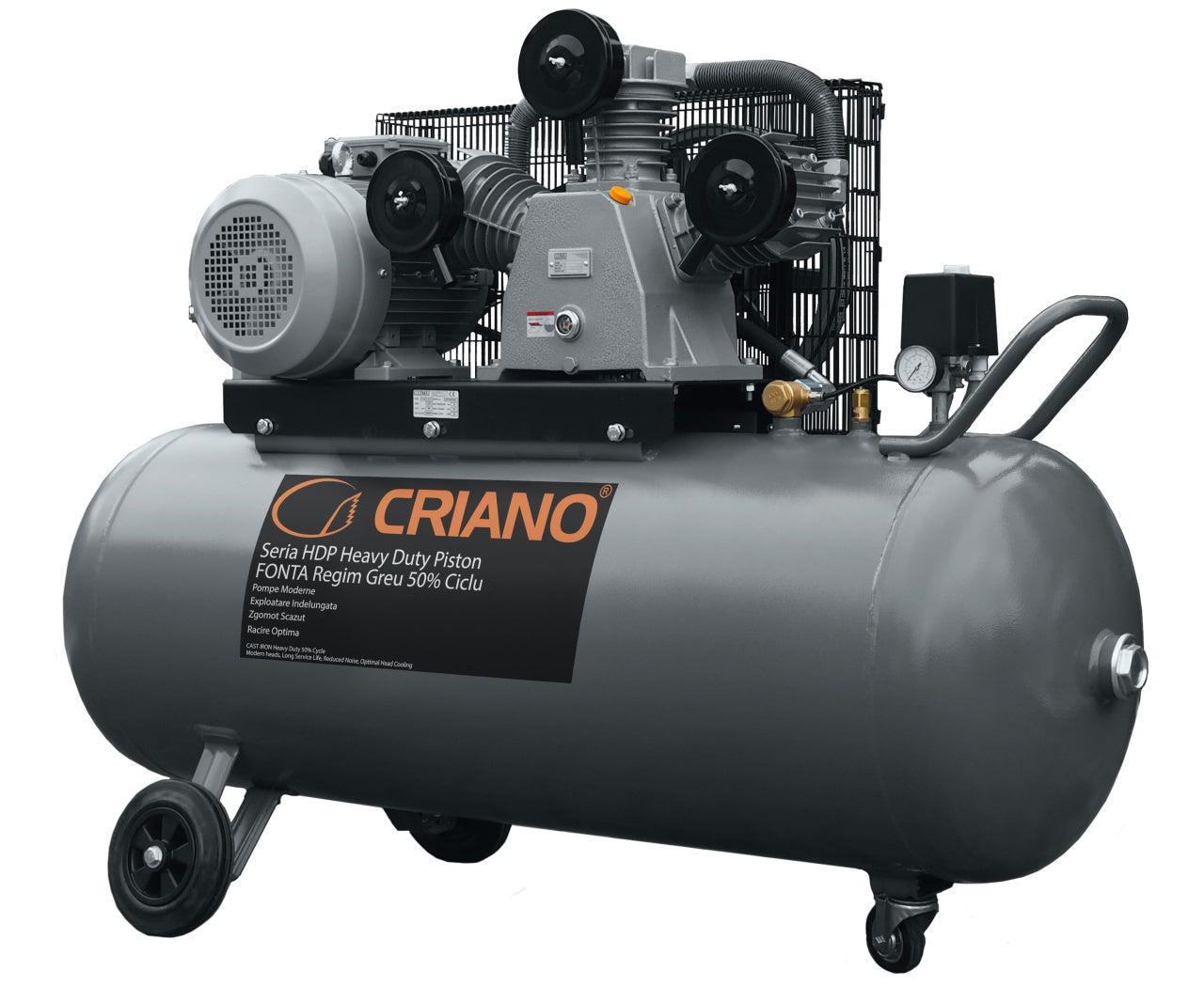 Compresor de aer HEAVY-DUTY Profesional cu piston 7.5CP, 900 L/min, 10bar - Rezervor 270 litri - CNO-HDP900-270