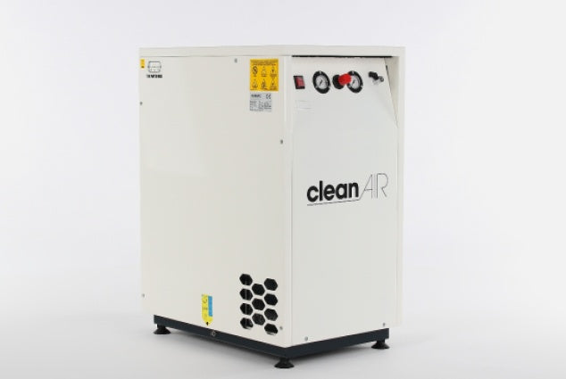 Compresor de aer medical cu piston fara ulei, cu uscator aer si carcasa insonorizata - 30 l, 1.1 kW, 240 L/min, 8 bari - ABAC-CleanAir-CLR-15/30ST