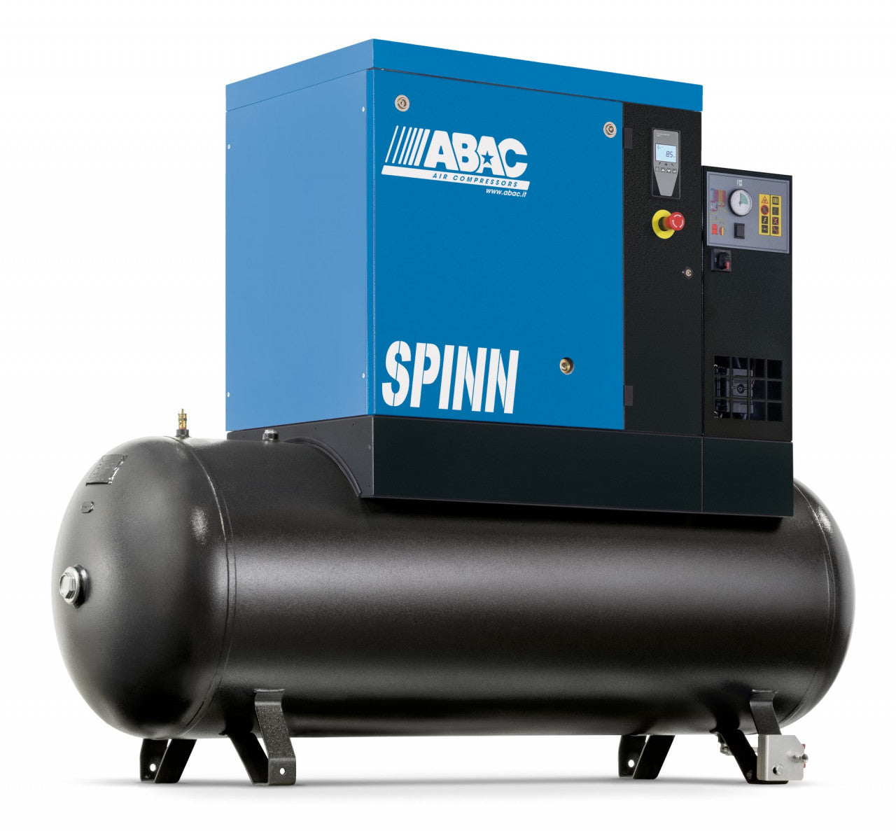 Compresor de aer profesional cu surub, cu uscator de aer - 15 kW, 1860 L/min, 8 bari - Rezervor 500 Litri - ABAC-SPINN-15E-8-400/50-TM500-CE