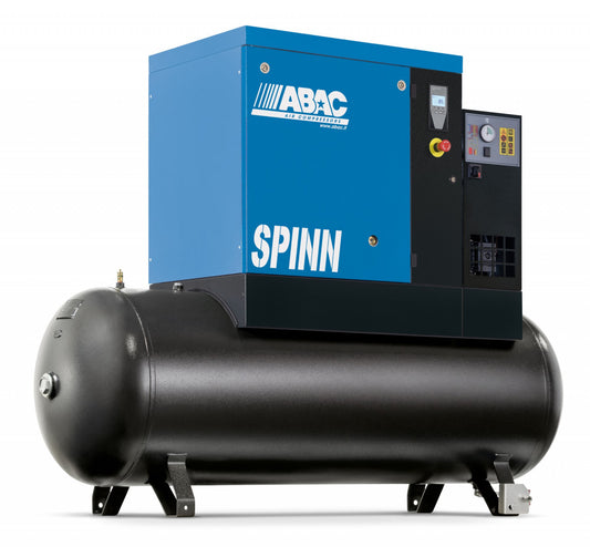 Compresor de aer profesional cu surub, cu uscator de aer - 2.2 kW, 230V - 294 L/min, 10 bari - Rezervor 200 Litri - ABAC-SPINN-2.2E-200L-10bar
