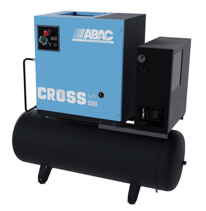 Compresor de aer profesional cu surub, cu uscator de aer - 4 kW, 500 L/min, 10 bari - Rezervor 200 Litri - ABAC-CROSS-500E-10-400/50-200-MEBB