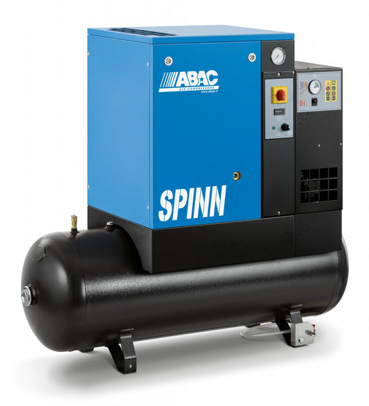 Compresor de aer profesional cu surub, cu uscator de aer - 4 kW, 516 L/min, 10 bari - Rezervor 270 Litri - ABAC-SPINN4E-10-400/50-270-E-CE