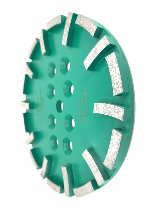Disc cu segmenti diamantati pt. slefuire pardoseli - segment dur - Verde - 250 mm - prindere 19mm - DXDY.8500.250.23