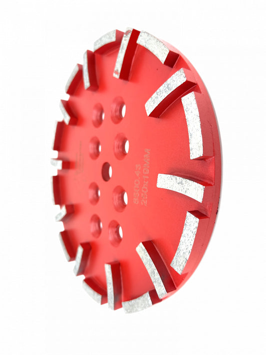 Disc cu segmenti diamantati pt. slefuire pardoseli - segment mediu - Rosu - 250 mm - prindere 19mm - DXDY.8500.250.43