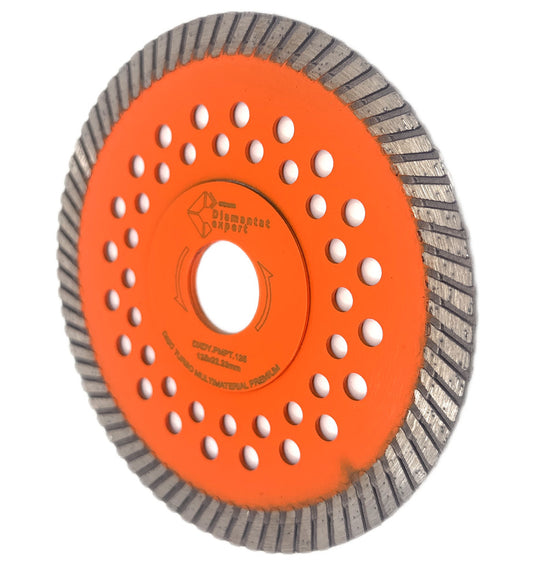 Disc diamantat pentru taiat Granit, Piatra, Beton armat, Materiale dure TURBO Laser 125x22,23mm SUPER PREMIUM - DXDY.PMPT.125