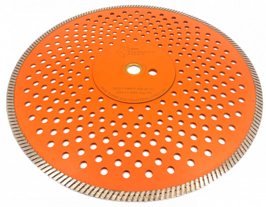 Disc diamantat pentru taiat Granit, Piatra, Beton armat, Materiale dure TURBO Laser 350x25,4mm (cu inel reductor de 20mm) SUPER PREMIUM - DXDY.PMPT.350.25-20