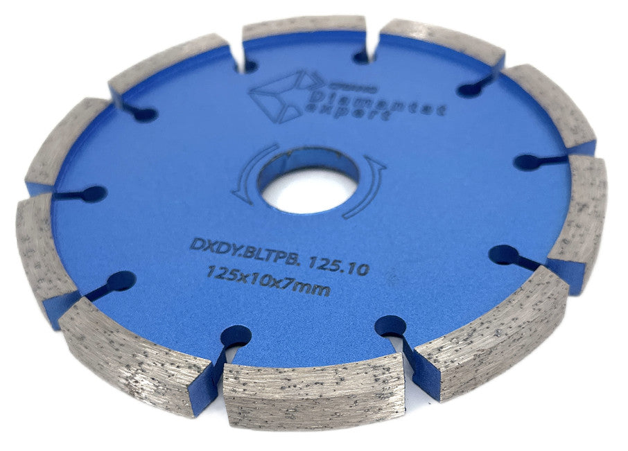 Disc diamantat pentru taiere de rosturi de dilatare in Beton si Sapa 125x22,2mm cu grosime de 10mm Standard Profesional - BlueLine - DXDY.ROST.125.10
