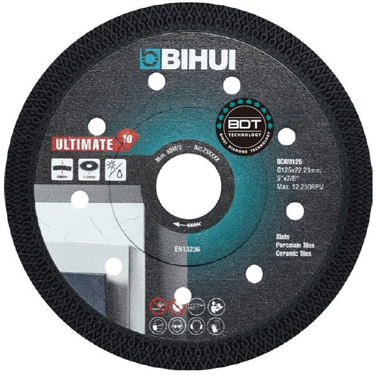 Disc Diamantat pt. Materiale dure, Portelan, Placi ceramice, 115x22.2 (mm) Ultimate BDT - BIHUI-DCAM115