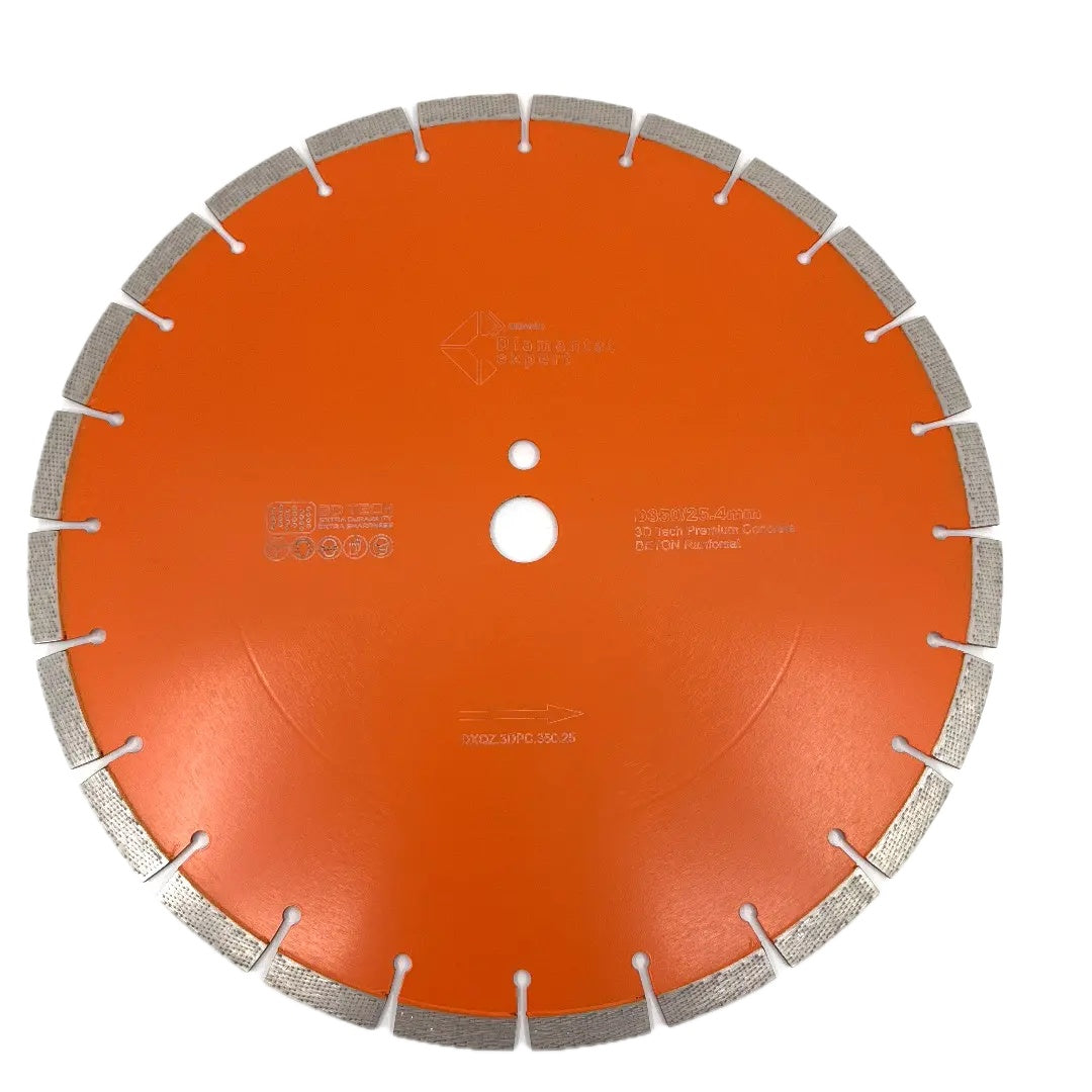 Disc DiamantatExpert 3DTECH pt. Beton puternic armat si materiale foarte dure 350mm ULTRA Premium - DXQZ.3DPC.350.25