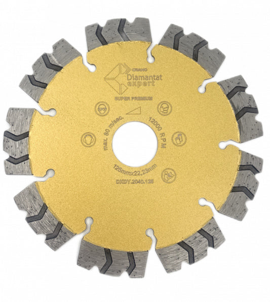 Disc DiamantatExpert pt. Beton armat extrem de dur & piatra - SHARK 125x22.2 (mm) Super Premium - DXDY.2040.125