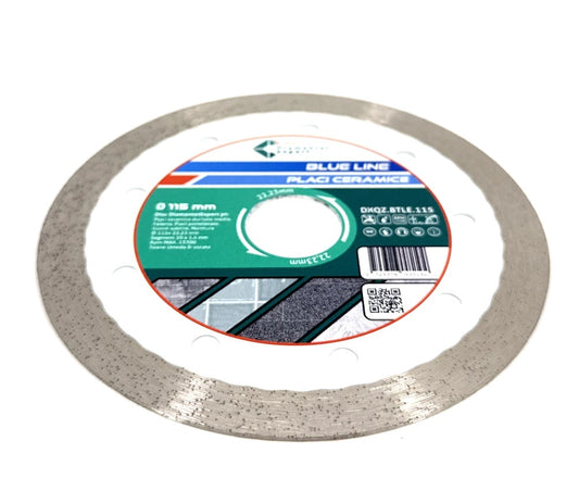 Disc DiamantatExpert pt. Ceramica, Gresie Portelanata de Duritate Medie, Placi 115x22.23 (mm) taiere uscata sau umeda, Blue Line Profesional - DXQZ.BTLE.115
