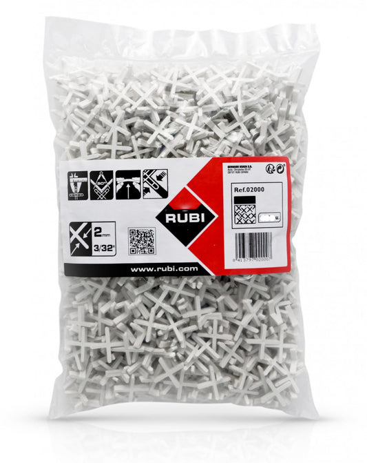 Distantiere ( Cruciulite ) pt. placi - gresie si faianta - Rost 2 mm - 1000 buc - RUBI-2000