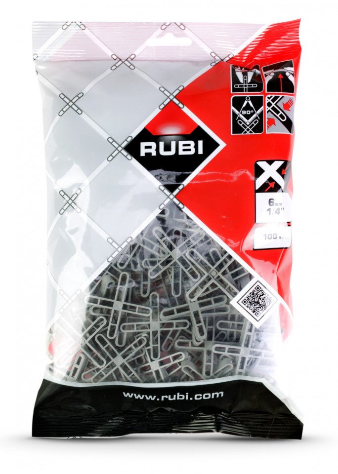 Distantiere ( Cruciulite ) pt. placi - gresie si faianta - Rost 6 mm - 100 buc - RUBI-2036