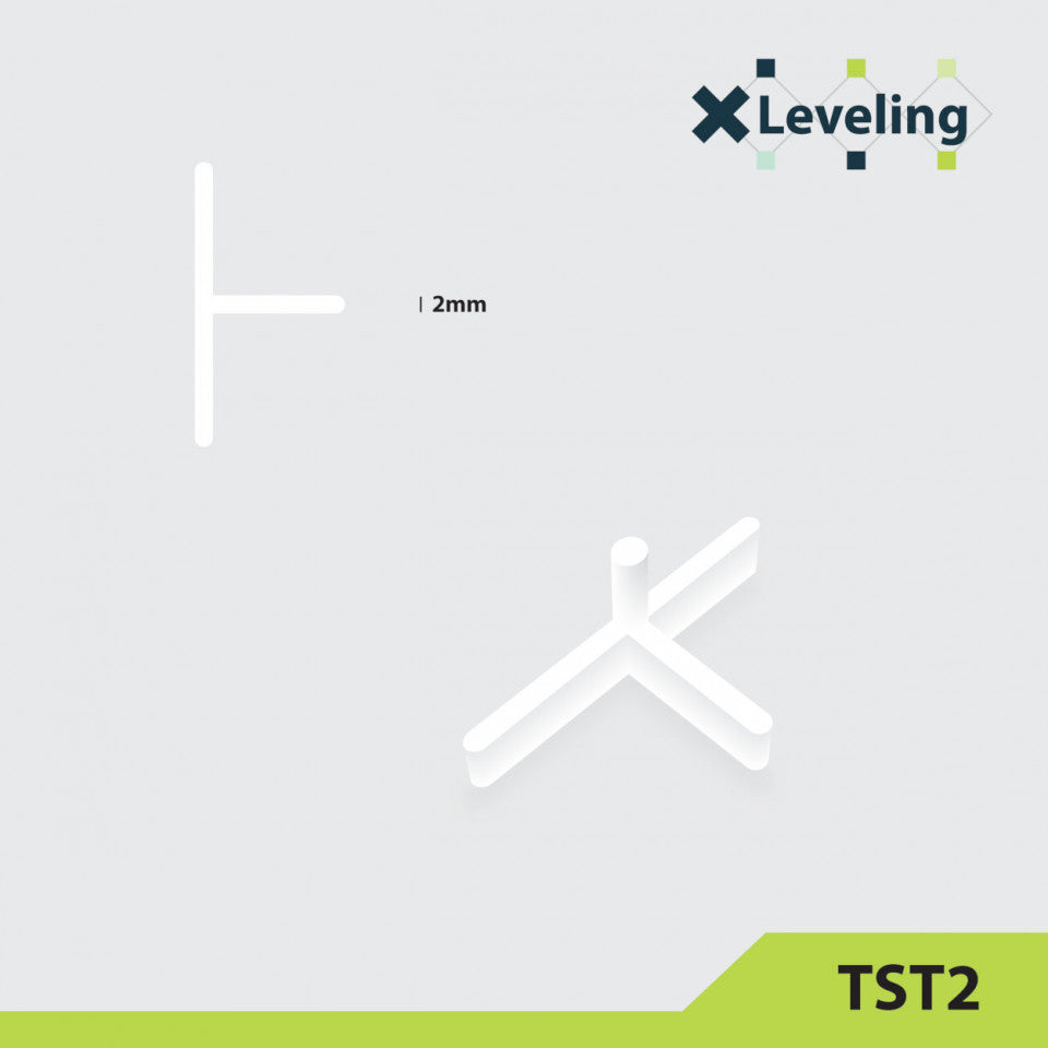 Distantiere tip T ( Teuri ) pt. placi - gresie si faianta - Rost 2 mm - 500 buc - XLEV-TST2-500