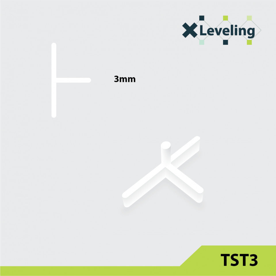Distantiere tip T ( Teuri ) pt. placi - gresie si faianta - Rost 3 mm - 500 buc - XLEV-TST3-500
