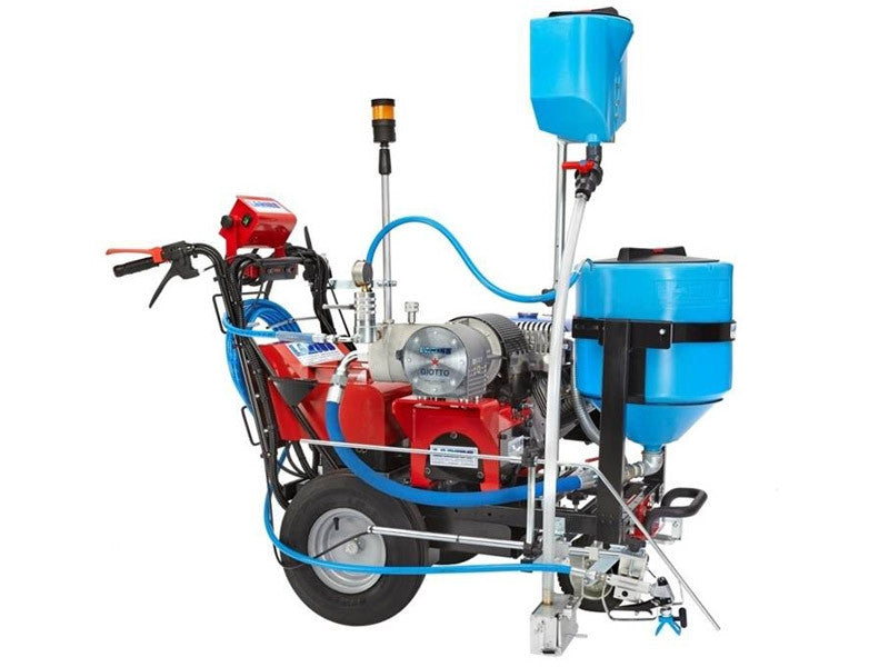 Echipament airless pentru trasat marcaje rutiere Giotto Plus (autopropulsat, 2 pistoale, Gravity 2x30lt) - Larius