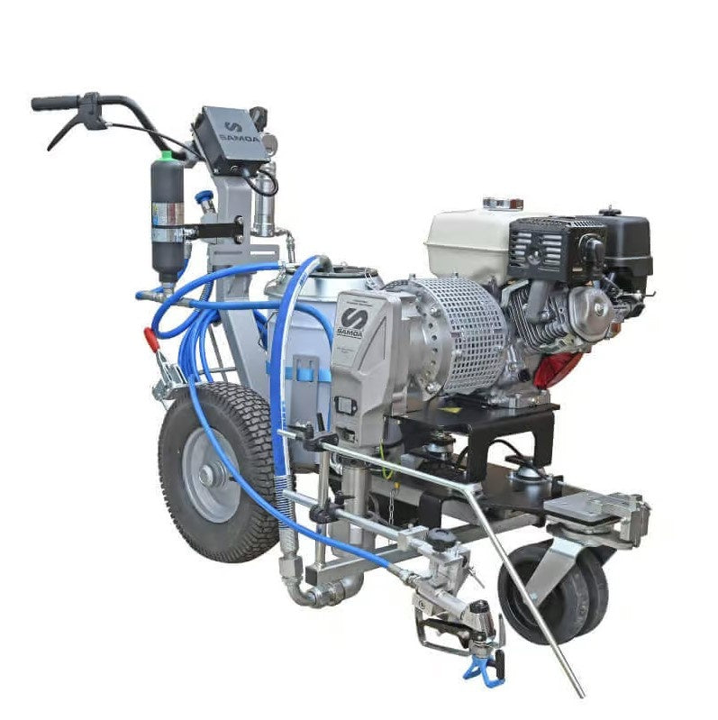 Echipament airless pentru trasat marcaje rutiere Larius Dragon, autopropulsat cu secventiator de linii - 6,5 l/min, rezervor Gravity 50lt