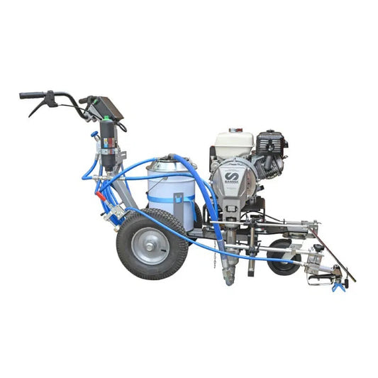 Echipament airless pentru trasat marcaje rutiere Larius Dragon, autopropulsat cu secventiator de linii - 6,5 l/min, rezervor Gravity 50lt