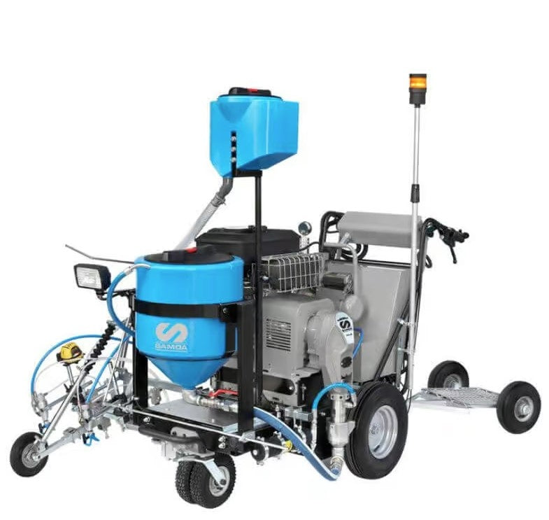 Echipament airless pentru trasat marcaje rutiere Larius Everest TH, autopropulsat cu secventiator de linii - 9 l/min, rezervor Gravity 50lt