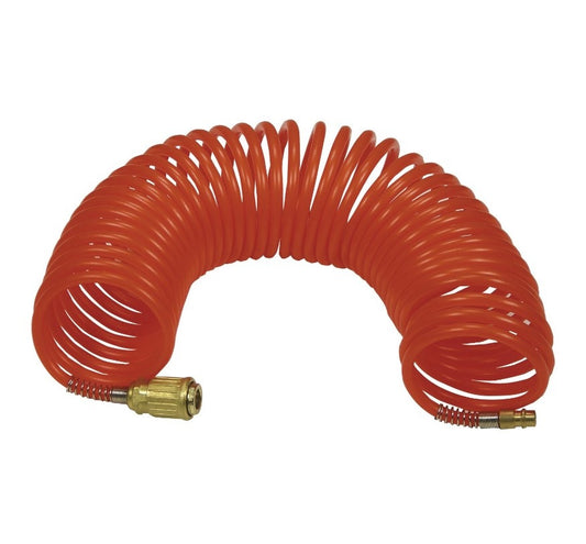 Furtun spiralat flexibil aer comprimat cu cuple rapide - 1/4", 8 bari, 6x8 (10m) - ABAC-8973005519