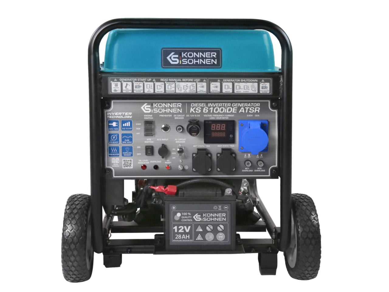 Generator de curent 5.5 kW inverter - DIESEL - Konner & Sohnen - KS-6100i-DЕ-ATSR