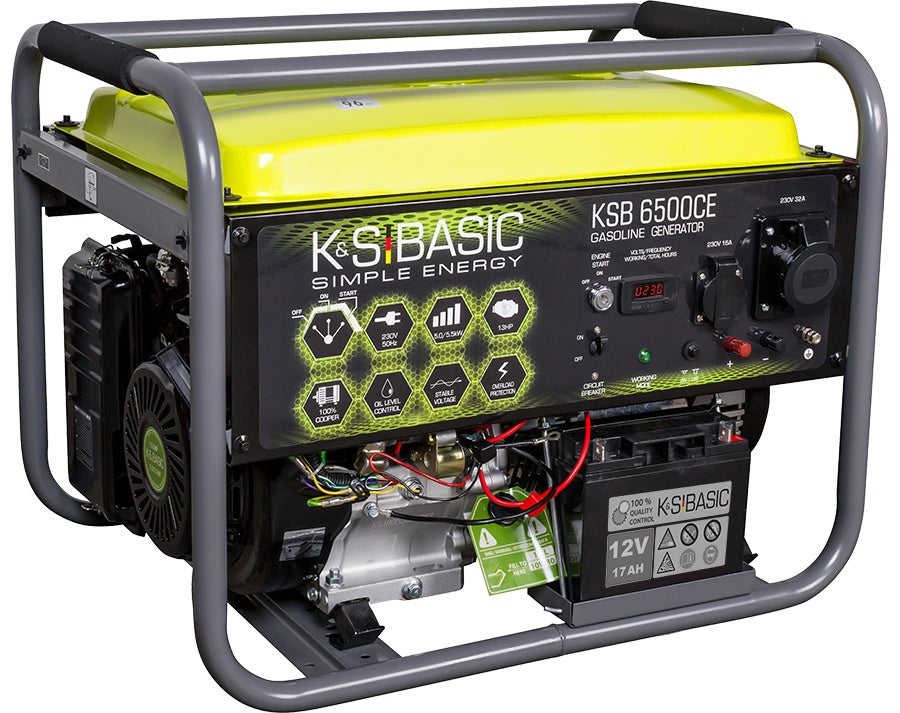 Generator de curent 5.5 kW, pornire electrica, benzina BASIC LINE - Konner & Sohnen - KSB-6500CE
