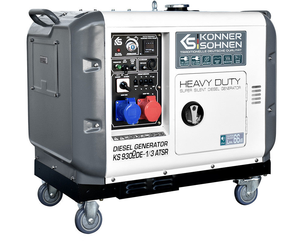 Generator de curent 7.5 kW diesel - Heavy Duty - insonorizat - Konner & Sohnen - KS-9300DE-1/3-ATSR-Super-Silent