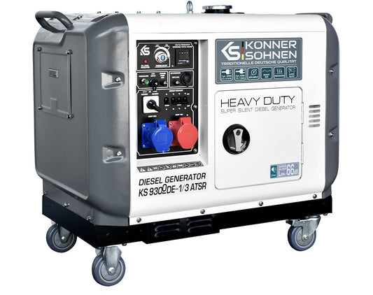 Generator de curent 7.5 kW diesel - Heavy Duty - insonorizat - Konner & Sohnen - KS-9300DE-1/3-ATSR-Super-Silent