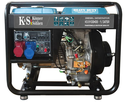 Generator de curent 7.5 kW diesel - Heavy Duty - Konner & Sohnen - KS-9100DE-1/3-HD-ATSR