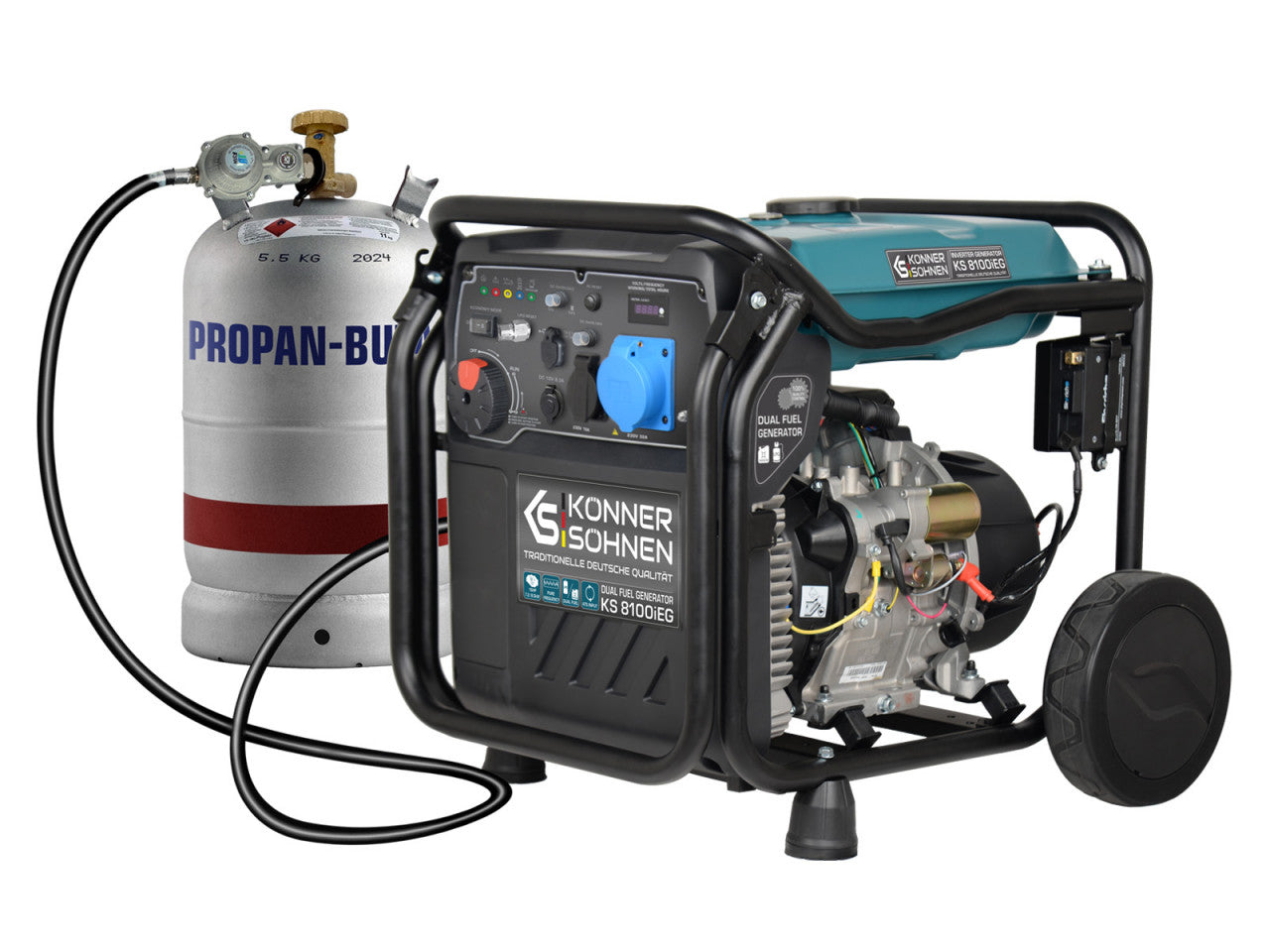 Generator de curent 8.5 kW inverter - HIBRID (GPL + benzina) - Konner & Sohnen - KS-8100iEG