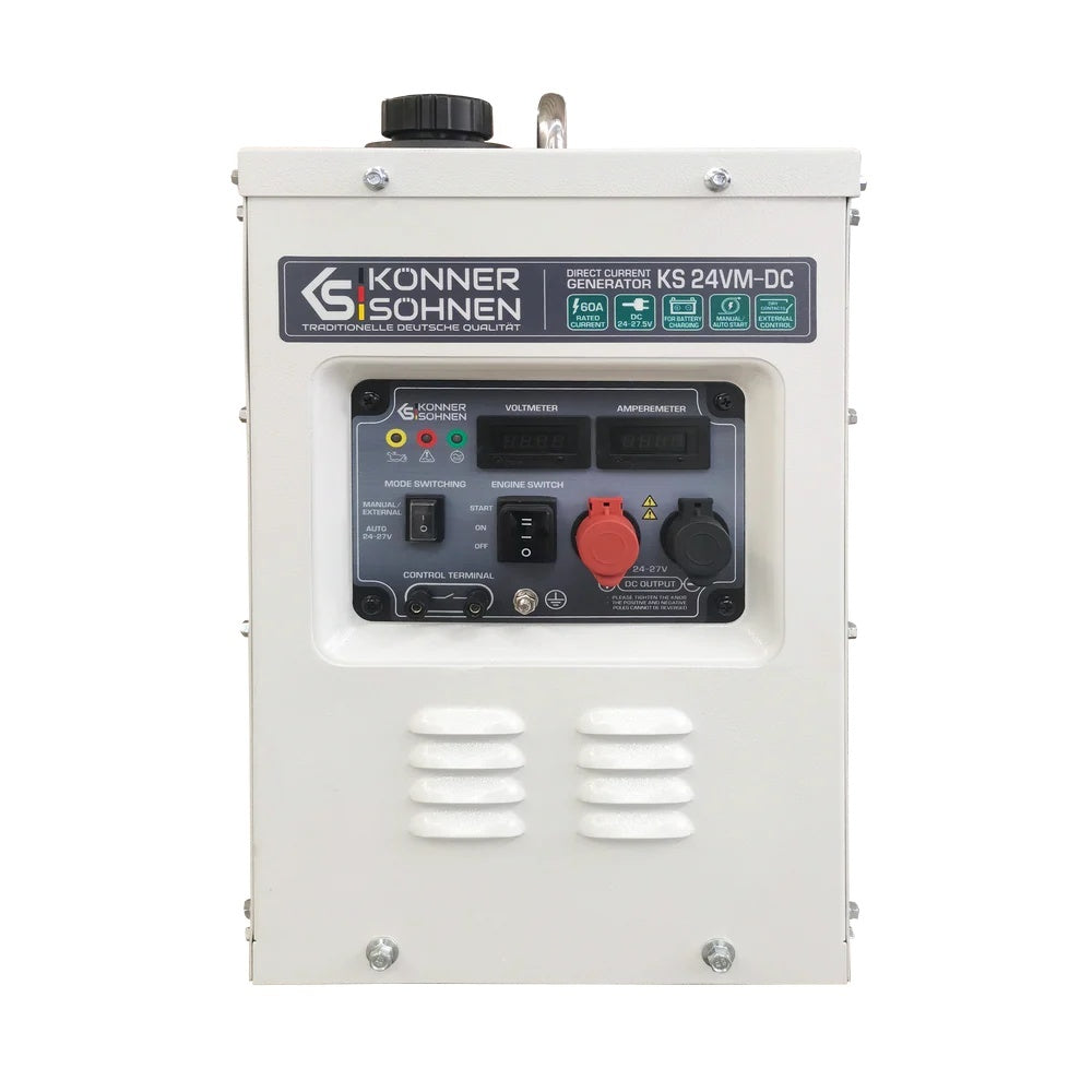 Generator de curent continuu DC 24-27.5V, 1.6 kW, max. 60A - benzina - Konner & Sohnen - KS-24VM-DC
