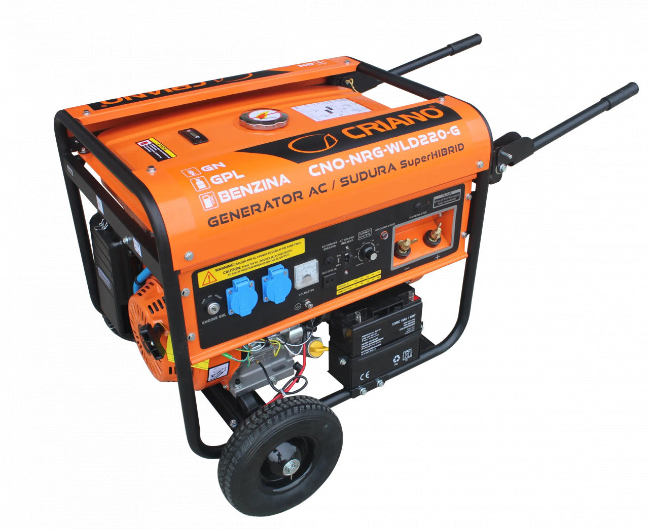 Generator de sudura 220A MMA si curent 5.5kW SuperHYBRID CRIANO - CNO-NRG-WLD220G