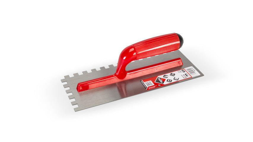 Gletiera dintata cu maner plastic 28cm, 10mm - RUBI-25906