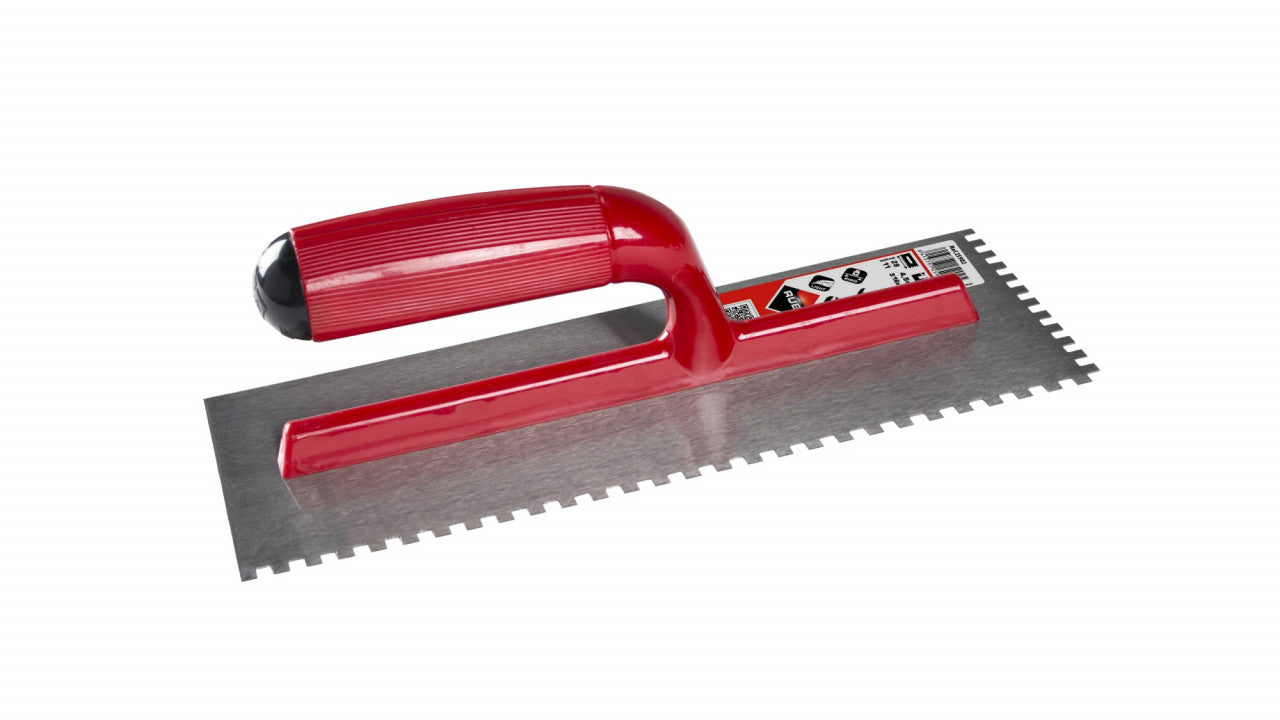 Gletiera dintata cu maner plastic 28cm, 4.5mm - RUBI-25902