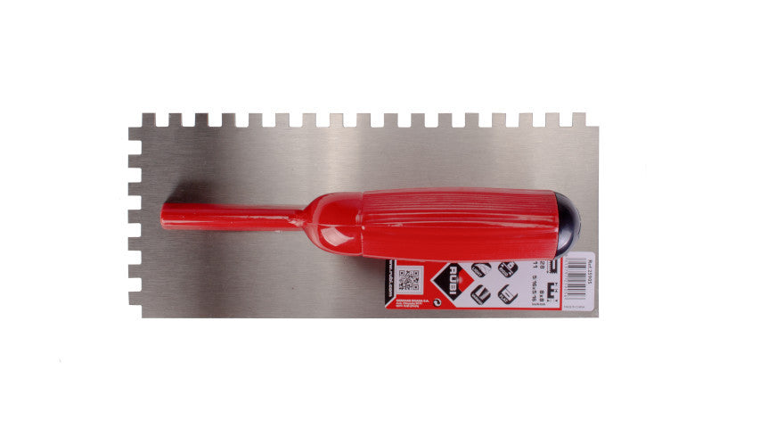 Gletiera dintata cu maner plastic 28cm, 8mm - RUBI-25905
