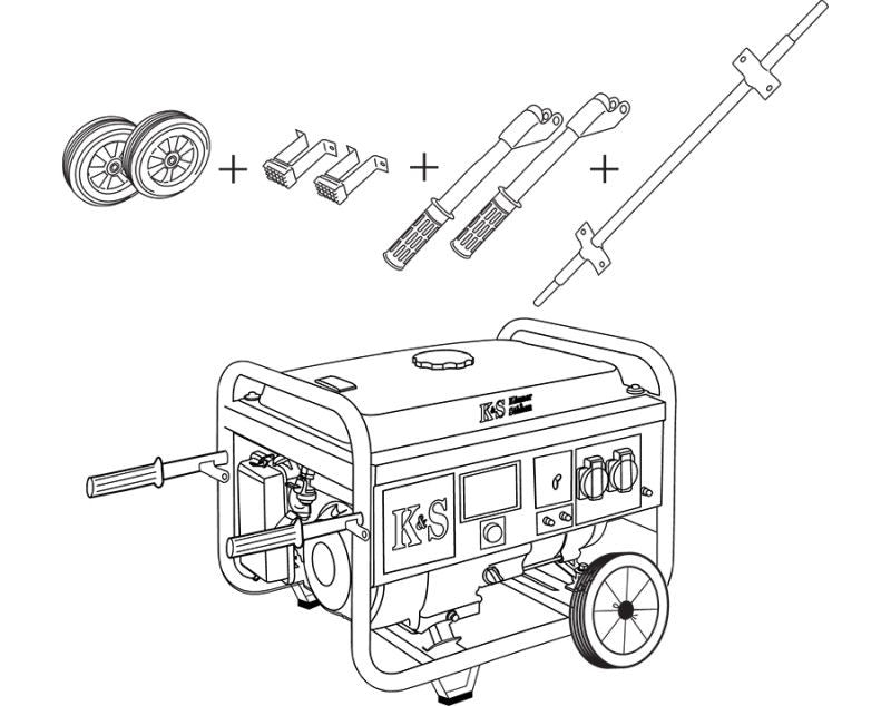 Kit de Roti pt. Generatoarele Konner Modelele KS-10000 cu bara de diam 32mm - KS-10-KIT