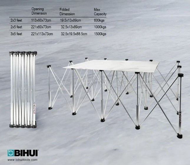 Masa de lucru pentru placi mari, extensibila tip acordeon - 221x113 cm - BIHUI-LFFT