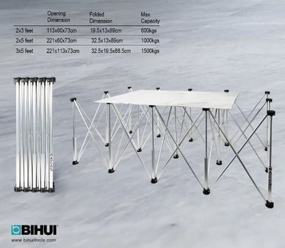 Masa de lucru pentru placi mari, extensibila tip acordeon - 221x113 cm - BIHUI-LFFT