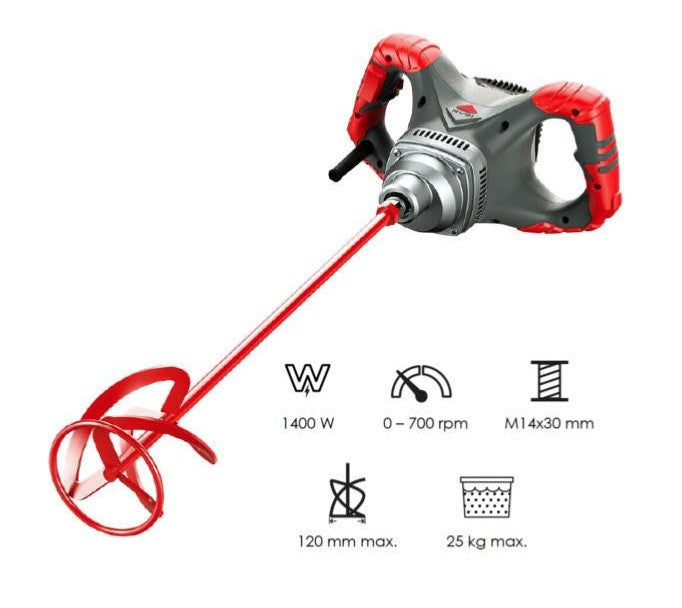 Mixer / amestecator pt. adezivi / mortar 1400W, Semi-Profesional, RUBIMIX-8 Easy Pro 230V 50/60HZ - RUBI-16903