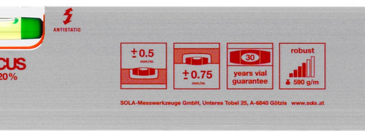 Nivelă cu bula ( Boloboc ) cu profil aluminiu, 80cm AZB 80 - Sola-01011101