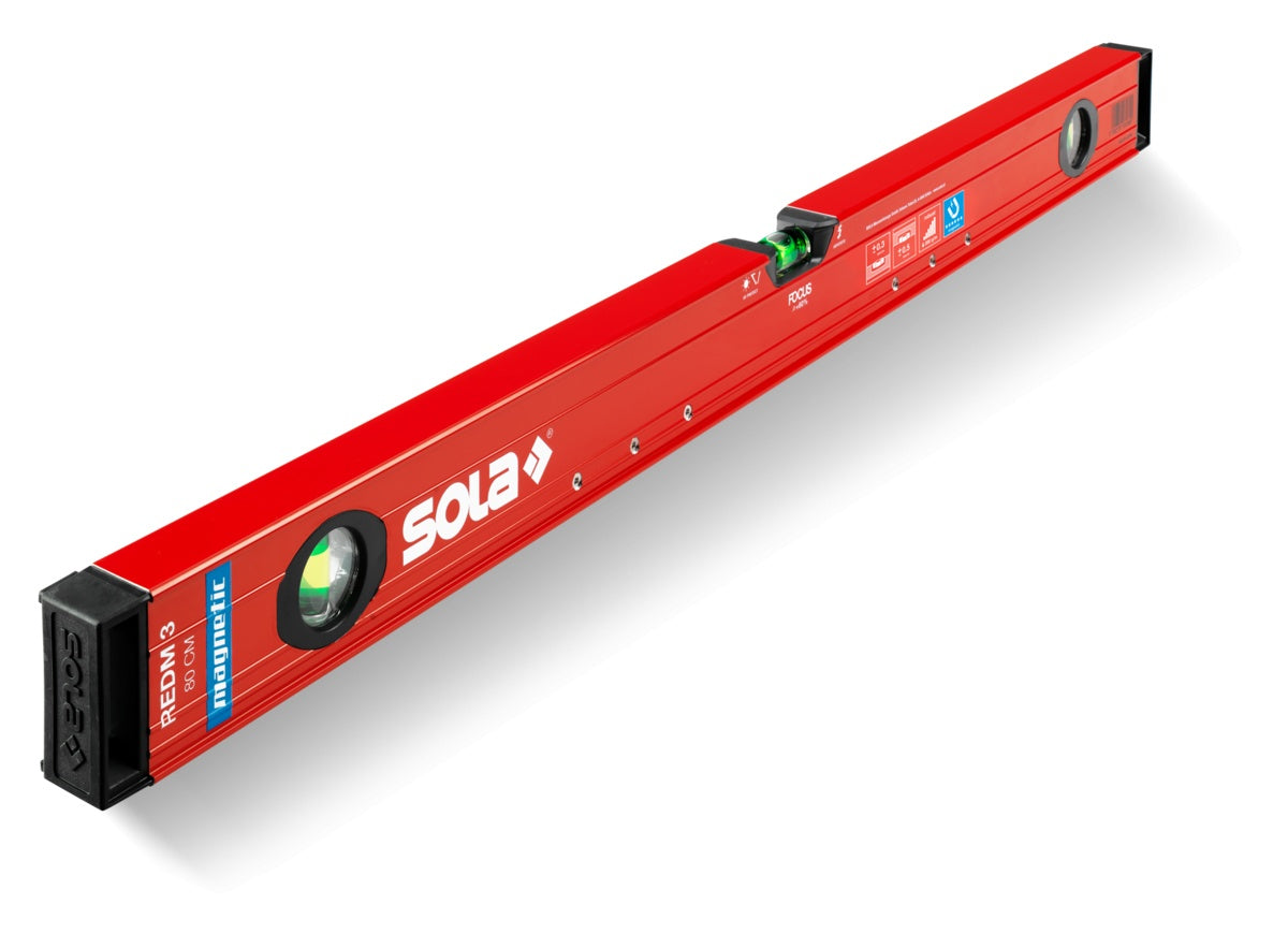 Nivelă cu bula ( Boloboc magnetic) cu profil tubular, 80cm REDM 3 80 - Sola-01813101