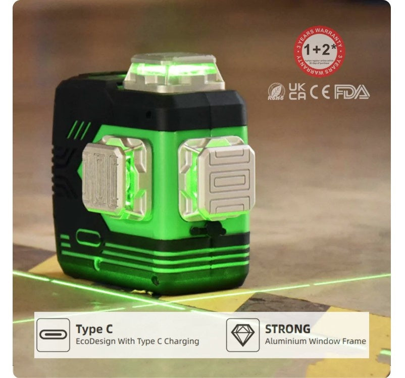 Nivela Laser Verde 3D - 360°, cu autonivelare - Beiter BART-3DG PRO
