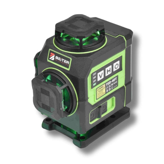 Nivela Laser Verde 4x360°, capuri laser rotative, raza de actiune 20m - Beiter TED-4DT