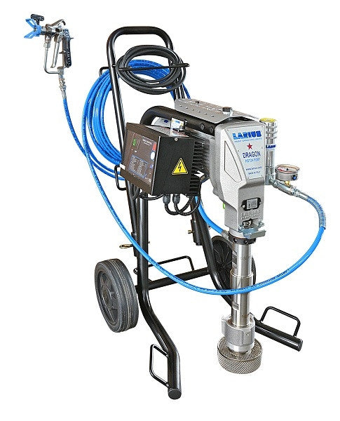 Pompa de vopsit / zugravit AIRLESS Industriala cu Carucior - Complet Echipata - 5L/min - Larius Dragon