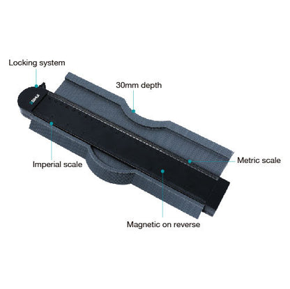 Sablon din plastic, pentru modelarea placilor, lung. 250mm - BIHUI-TPL250