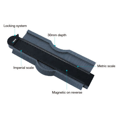 Sablon din plastic, pentru modelarea placilor, lung. 250mm - BIHUI-TPL250