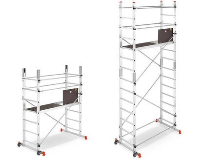 Schela aluminiu mobila 2x2(m), inaltime de lucru 4,7m, platforma 1,6x0,45(m), max. 150kg - CNO-SME-ADDY5M