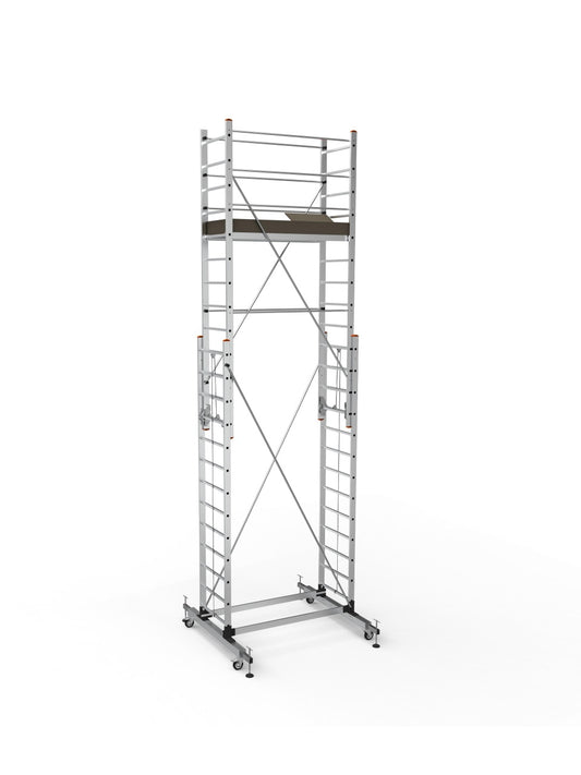 Schela mobila aluminiu telescopica 2x3,5(m), inaltime lucru 7 metri, o platforma 1,6x0,6(m), max 200kg/mp - CNO-SME-MEGA7