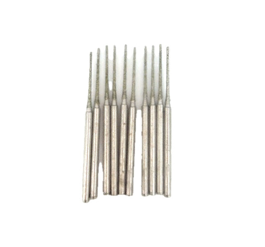 Set 10x burghiu freza diamantata, diam 0,8mm, lungime activa 15mm, totala 42mm, coada prindere 2,3mm - CNO-MPU350W-CD15