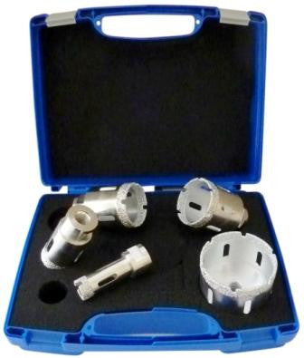 Set 5 carote diamantate pt. gresie portelanata & piatra - diam. 20, 35, 45, 50, 68mm Super Premium - DXDH.80407.Satz20-68